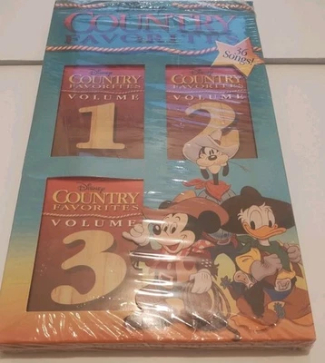 Disney Country Favorites 36 Songs on 3 Cassettes Vintage Factory Sealed - Image 1 of 4