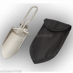 Pala Pieghevole 9" Acciaio Inox Spatola Campeggio Sopravvivenza Emergenza - Foto 1 di 1