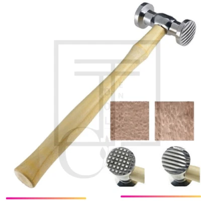 Texturing Hammer for Jewelry Metalwork – Checkered & Striped Head Patterns - Image 1 of 2