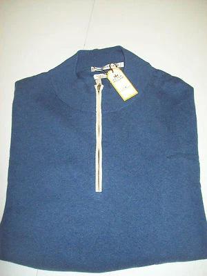 Peter Millar Merino Silk Cotton Cashmere Blend 1/4 zip Sweater NWT XXL $245 - Image 1 of 4