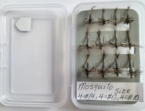 BUY a Lot of Flies Ass size14,12,10 " Mosquito " & ( Get Free pocket fly box ) - Picture 1 of 5