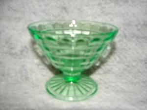 Vilntage Anchor Hocking Depression Block Optic Green Sherbet - Picture 1 of 2