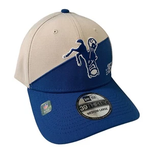 Indianapolis Colts New Era 39THIRTY NFL Retro Logo Blue FlexFit Hat Medium/Large - Picture 1 of 9