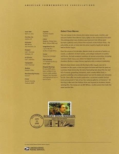 #0507 37c Robert Penn Warren Stamp #3904 Souvenir Page - Picture 1 of 1