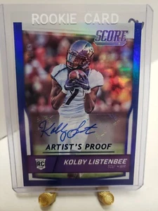 2016 Score Signatures Jumbo Artist's Proof /50 Kolby Listenbee #436 Rookie Auto - Picture 1 of 2