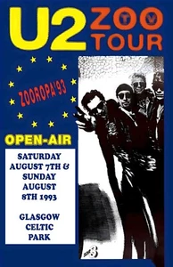 U2 1993 Zoo TV London Gerahmtes Konzert Poster - Bild 1 von 2