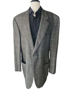 Loro Piana John W. Nordstrom Mens Blazer Cashmere Olive Houndstooth Plaid Preppy - Picture 1 of 10