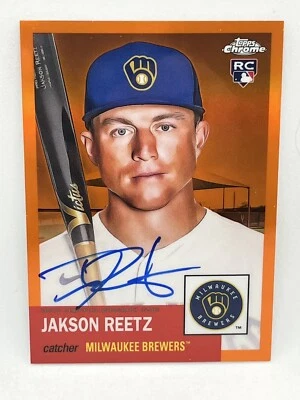2022 Topps Chrome Platinum Anniversary Jakson Reetz Orange Auto /25 - Image 1 of 4