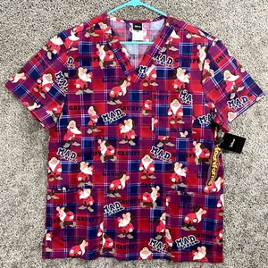 Disney Grumpy Tooniforms Scrub Top Mens MED V Neck TF740 GUSK Cherokee - Picture 1 of 10