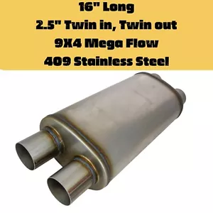 2.5" Stainless Steel Cross Over X-Pipe Muffler in 409 Stainless Steel Exhaust - Picture 1 of 10
