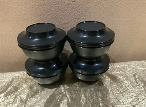Tupperware Neu Set mit 4 schönen orientalischen Schüsseln mit Standfuß je 11 Unzen schwarze Farbe - Bild 1 von 6