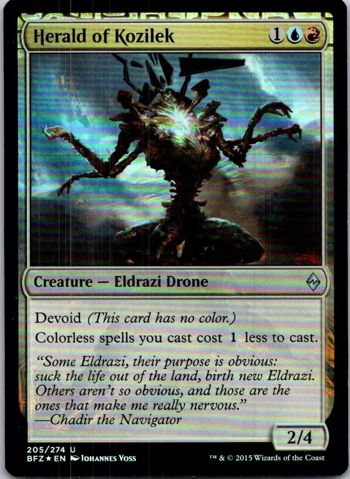 Magic the Gathering Foil Herald of Kozilek Battle for Zendikar MTG Free Shipping - Image 1 of 1