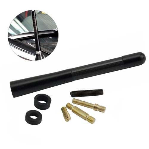 12cm Universal Car Antenna Carbon Fiber Radio FM Antena Black Kit＆screw US Power for sale online