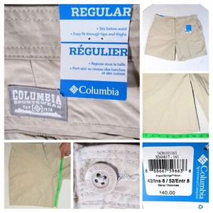 Columbia Herrenshorts Größe 42 Basic 8" Schrittlänge 4 Taschen beige khaki 100 % Baumwolle - Bild 1 von 24