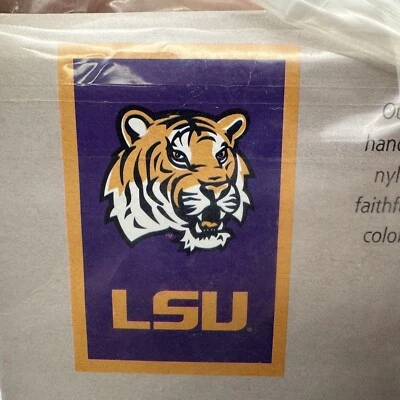 LSU Evergreen Collegiate Applique Flag 28x44 Embroidered Tigers Logo Licensed - Image 1 of 4