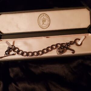 NIB! Juicy Couture Pave Antique Rose Gold Heart Starter Bracelet YJRU0367