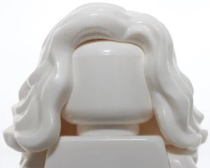 Lego White Minifigure Hair Female Mid Length Wavy - Picture 1 of 3