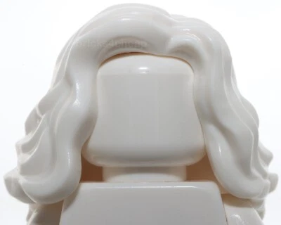 Lego White Minifigure Hair Female Mid Length Wavy - Image 1 of 3
