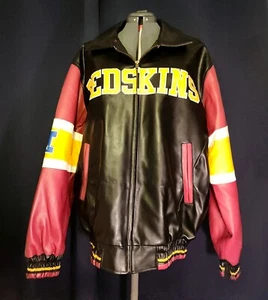 Washington State Redskins Vintage Faux Leather Jacket Men Size L NFL Memorabilia - Picture 1 of 24