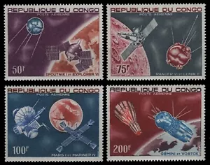 Kongo-Brazzaville 1967 - Mi-Nr. 134-137 ** - MNH - Raumfahrt / Space - Bild 1 von 1