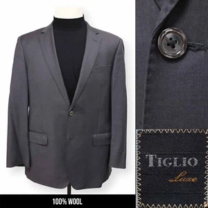 TILGO LUXE LANA MERINOS mens gray solid 150s sport coat suit jacket blazer 42 R - Picture 1 of 15