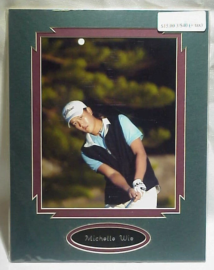 Placa de identificación y foto mate personalizada de golf Michelle Wie 11x14 lista para enmarcar B19 Foto 1 de 1