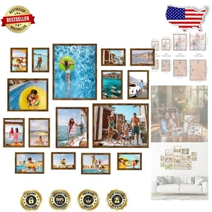 Assorted 16 Piece Picture Frame Set - Enhance Your Home With Rustic Elegance - Picture 1 of 9