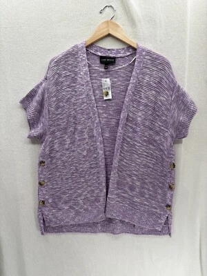 Cárdigan Lane Bryant manga corta púrpura frente abierto $69 talla 14/16 nuevo con etiquetas Foto 1 de 4