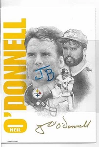 Tarjeta de felicitación coleccionable Dotson 1996~Neil O'donnell mariscal de campo Pittsburgh Steelers - Imagen 1 de 3