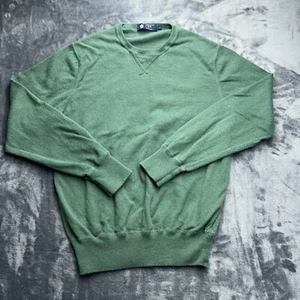 Suéter J.Crew Hombres L Verde Oliva Algodón Cashemere Cuello en V Pullover Preppy Acogedor - Imagen 1 de 7