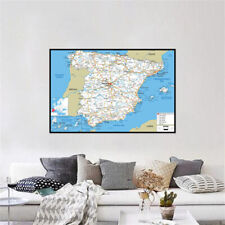 A1/A2/A3 Road Map Of Spain Art Prints Poster Canvas Background Studio Wall Decor