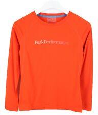 PEAK PERFORMANCE Gallos LS T-Shirt Women's SMALL Jersey Crew Collar Orange
