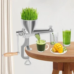 Stainless Steel Manual Juicer with Screw Clamps Silver Wheatgrass Juicer - Picture 1 of 24
