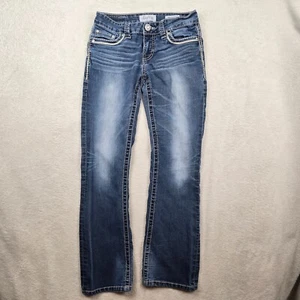 Daytrip Jeans Womens 28 Virgo Bootcut Distressed Whiskers Western Cowgirlcore - Picture 1 of 18