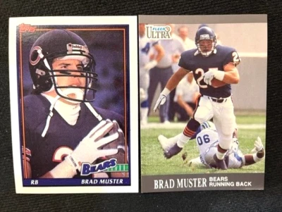 NFL - Brad Muster 1991 Topps & 1991 Fleer Ultra Football - Bears - Image 1 of 2