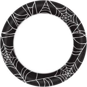 Spiderweb 40 quilates paquete de valor 6,75" postre pasteles platos de Halloween - Imagen 1 de 1