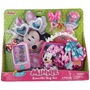 New Disney Junior MINNIE MOUSE Bowriffic Bag Set Pink Girl Phone Purse Bows 2016 - Foto 1 di 11