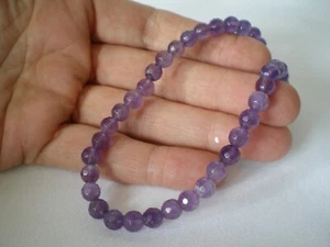 Amethyst faceted rounds necklace, 6 mm, 129.9 carats, 18 inches long, 0.3 grams - Picture 1 of 9