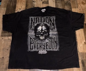 Black Sunday Skull T-Shirt Men's Raiders Distressed Faded Black Graphic Tee 4XL - Picture 1 of 7