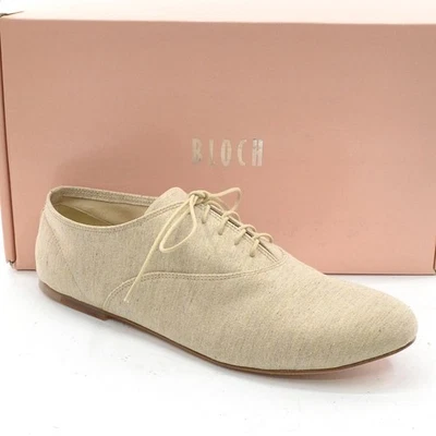Zapatos planos de lona natural Bloch Nora con cordones 40,5/10 para mujer nuevos en caja Foto 1 de 4