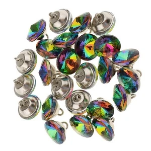 25 Pieces Multicolor Crystal Buttons Sofa Sewing Button Upholstery Decoration - Picture 1 of 8