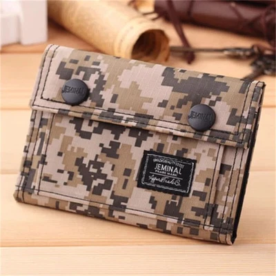 Mens Boys Camouflage Canvas Wallet Army Camo Hunting Soldierly Teens Duty Purse - Image 1 of 4
