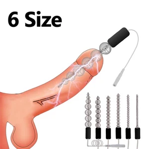 Male E-stim penis plug Shock Sound Penis Plug Estim Stretching BDSM - Picture 1 of 27