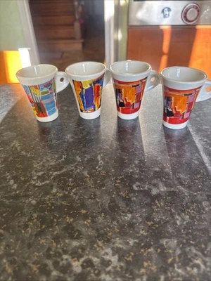 Set de 4 tasses à café  / Cafés Folliet / Nicole Blas / Bistrot - Photo 1/3