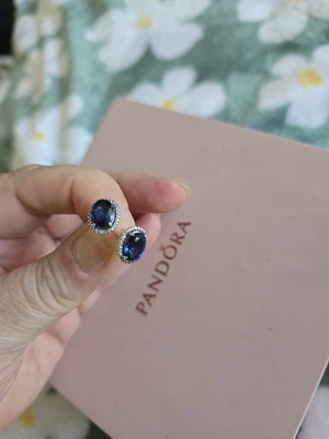 Original Pandora Ohrringe Blau - Bild 1 von 4