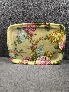 Vintage useful Fibreglass Tray with Floral Design 16 x 12" - Picture 1 of 11