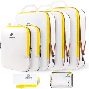 Leichte Kompressions-Packwürfel für Koffer, weiß/gelb - Bild 1 von 7