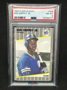 Fleer 1989 - Ken Griffey Jr #548 brillante (RC) PSA 8 casi como nuevo - Imagen 1 de 2