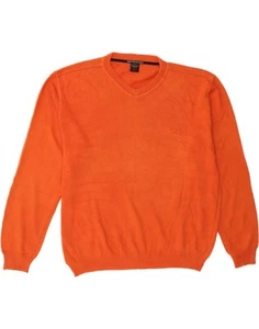 PAUL & SHARK Mens V-Neck Jumper Sweater Large Orange Cotton BS11 - Picture 1 of 3