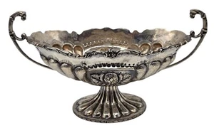 ANTIQUE Sterling Silver 8" Centerpiece Floral Bowl ~ 196.7g - Picture 1 of 6